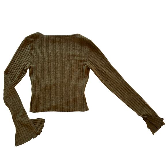 UO Out From Under Lila Brushed Rib Wrap Top | Olive Green | Women’s Small - Picture 7 of 10